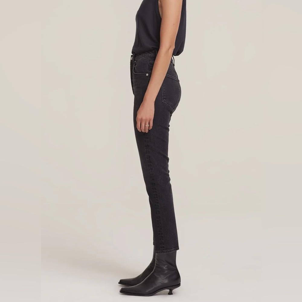 Agolde Black Straight Leg Women's Jeans riley crop - Picture 2 of 7